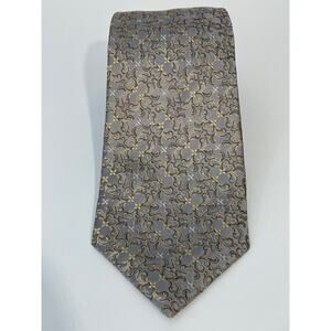 Lagatani Bendiction Silk Necktie Long Silver Gold Embossed Bridgerton Regency